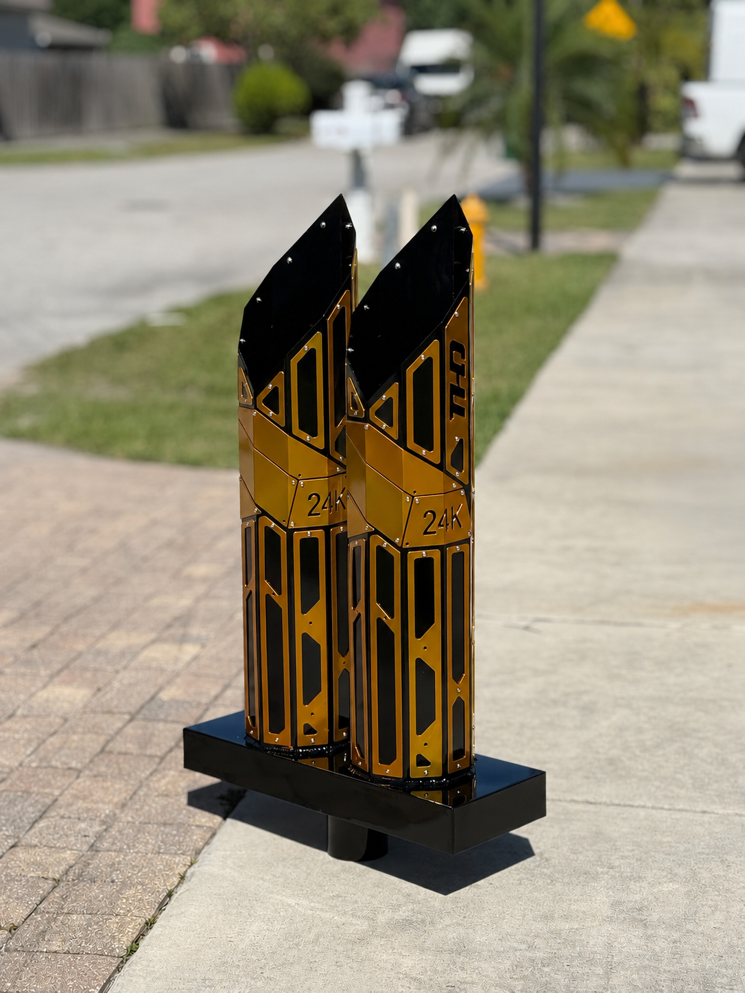 24K gold powder coated sculpture